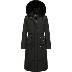 Women's Black Long Winter Puffer Coat Waterproof Warm Down Jacket